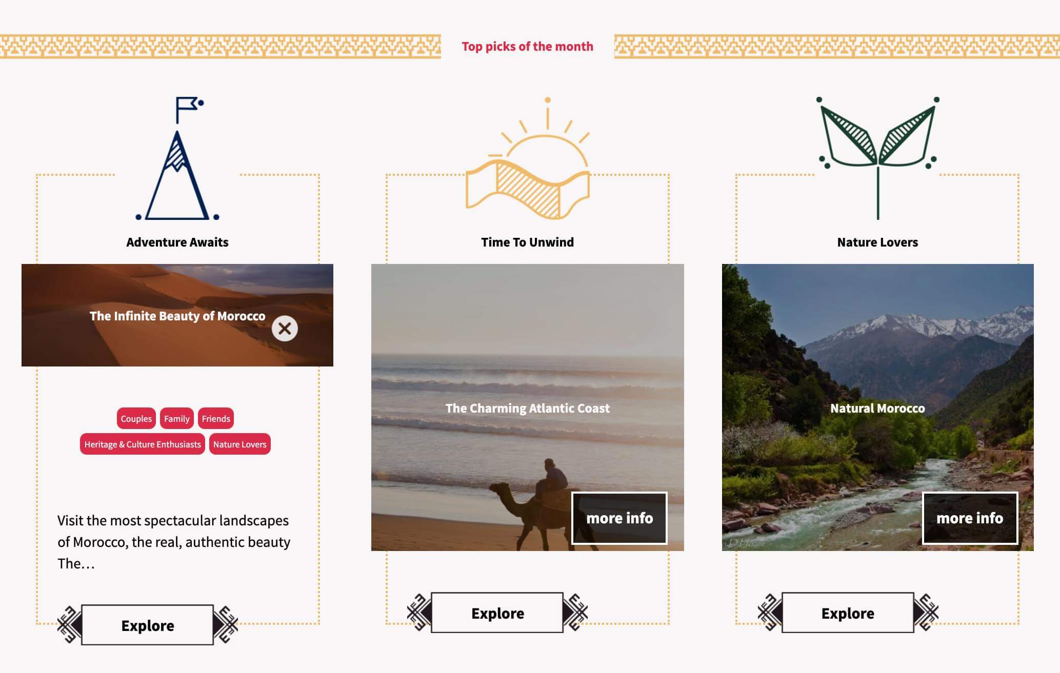 Screenshot of the concept of branding for Alternative Morocco